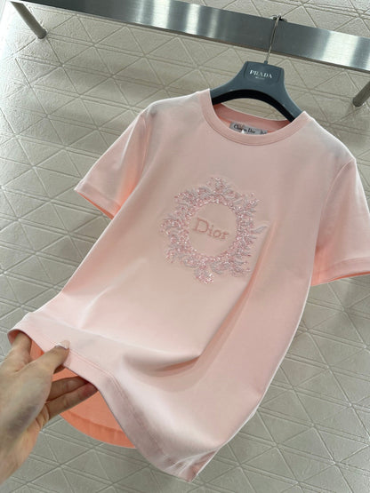 Embroidered and Beaded T-shirt
