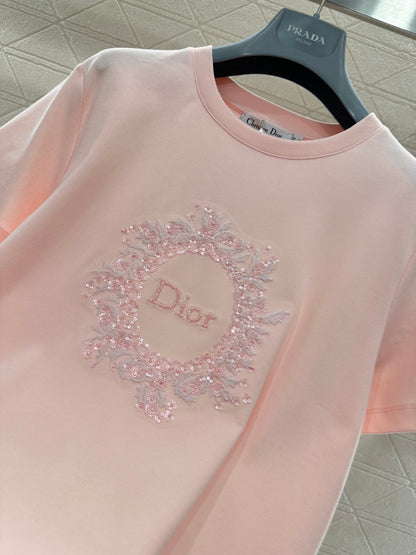 Embroidered and Beaded T-shirt