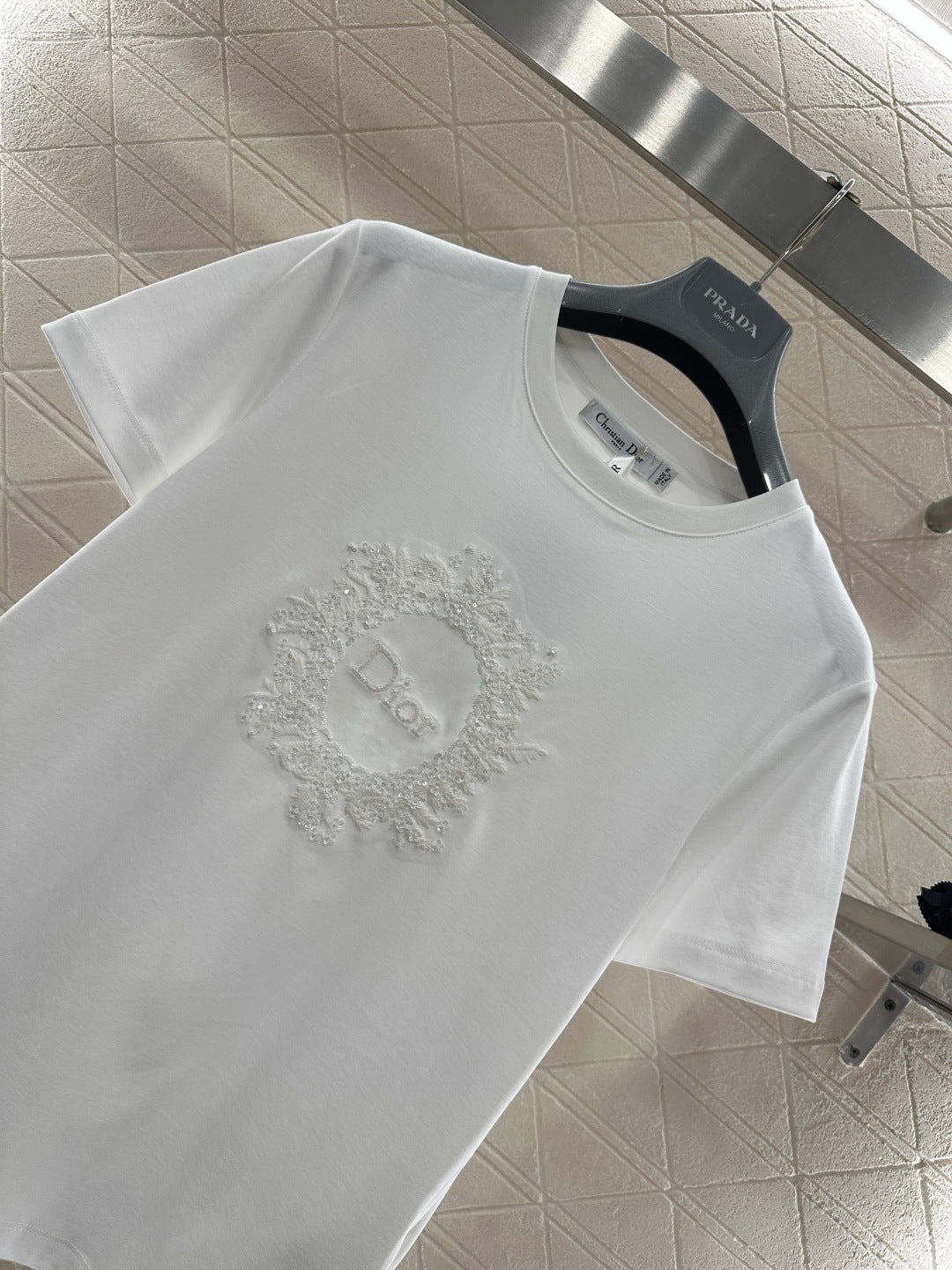 Embroidered and Beaded T-shirt