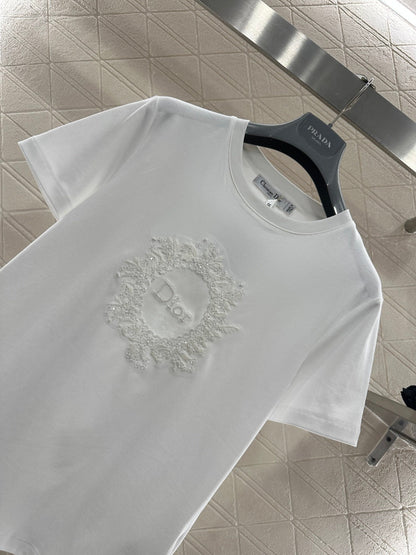 Embroidered and Beaded T-shirt