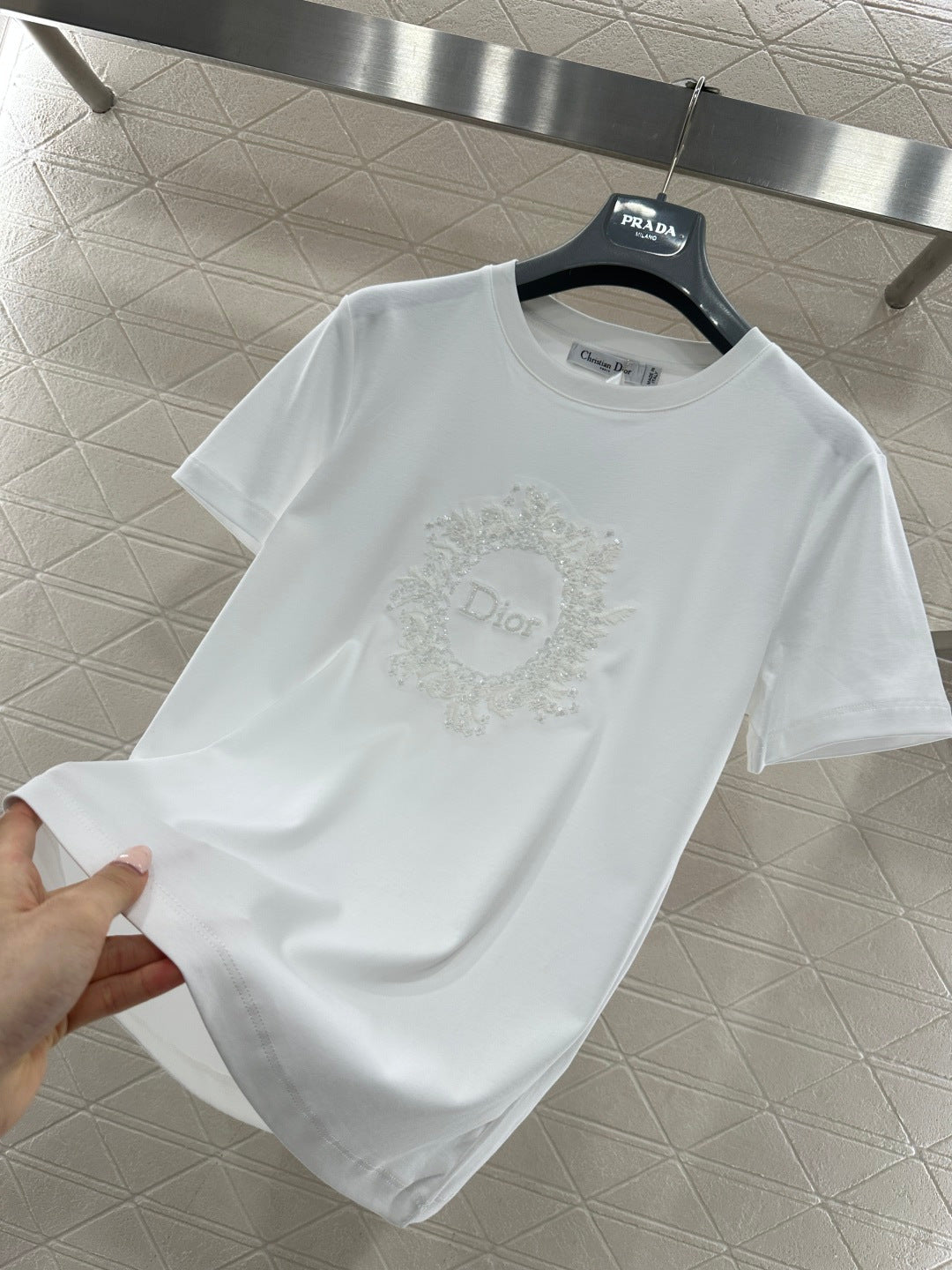 Embroidered and Beaded T-shirt