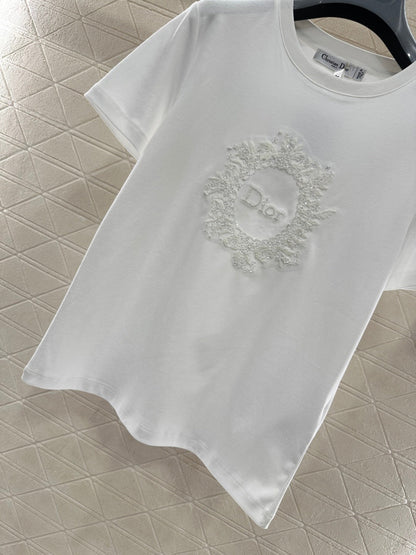 Embroidered and Beaded T-shirt