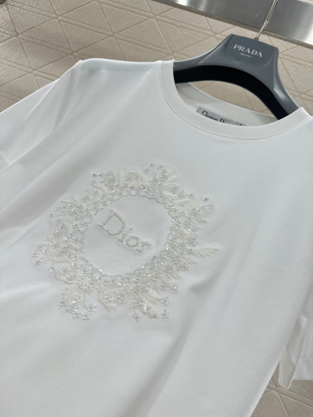 Embroidered and Beaded T-shirt