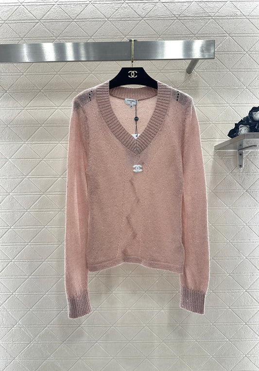 Sweetheart Neckline Sequined Sweater