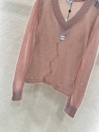 Sweetheart Neckline Sequined Sweater
