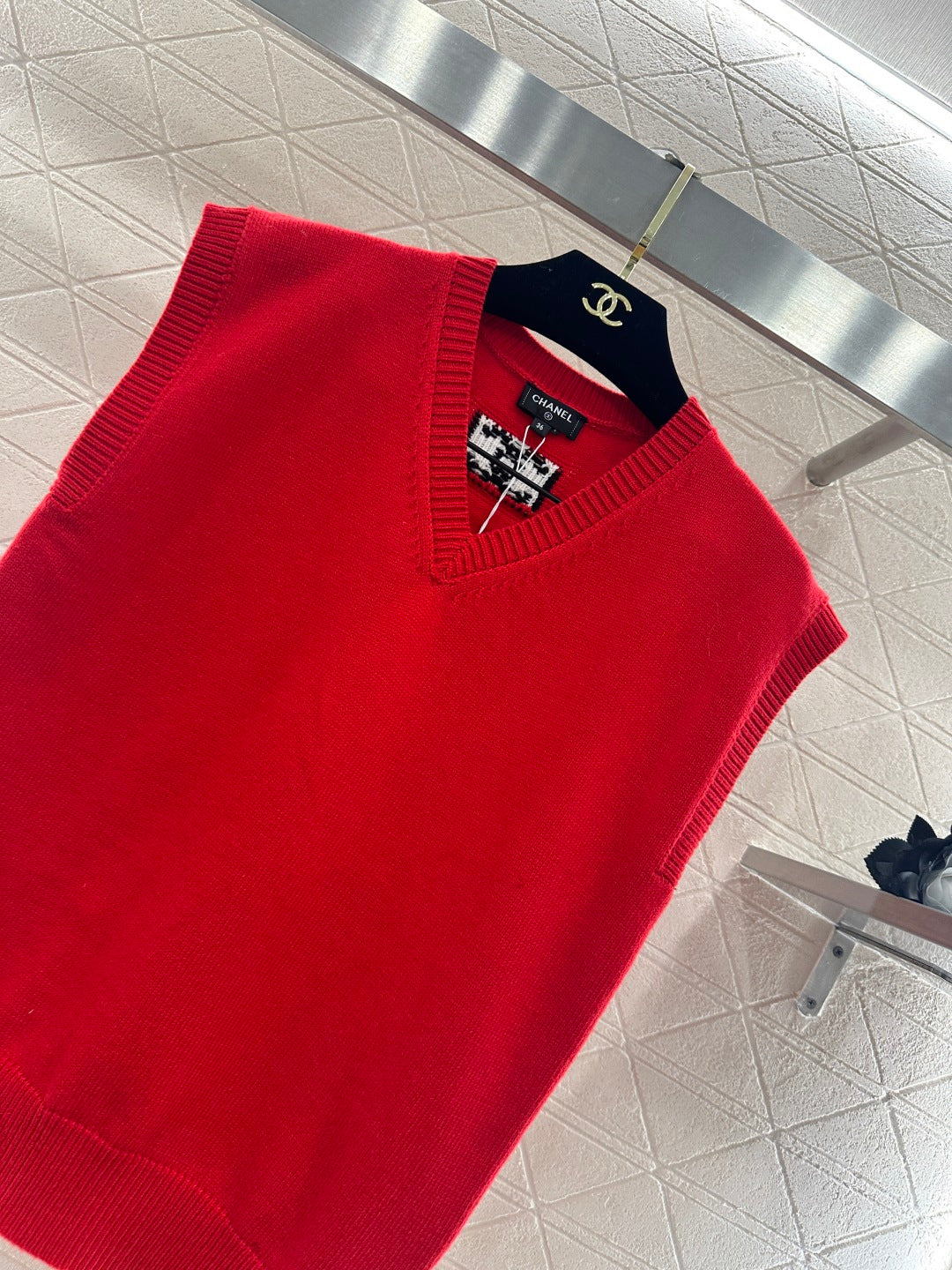 Wide-Sleeve Knitted Vest