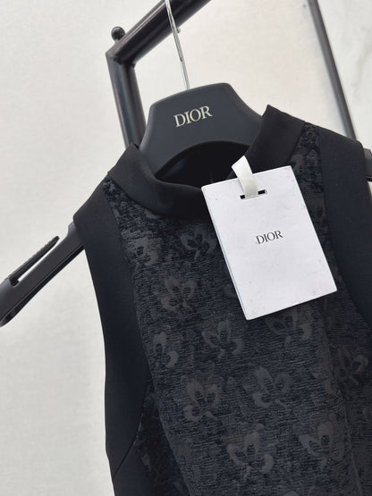 Embossed Jacquard Belt Dress