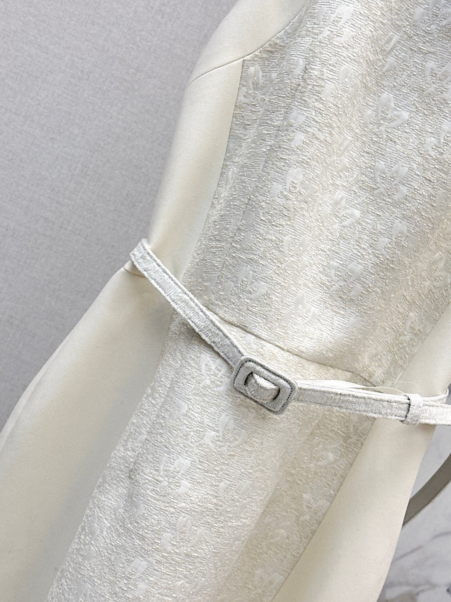 Embossed Jacquard Belt Dress