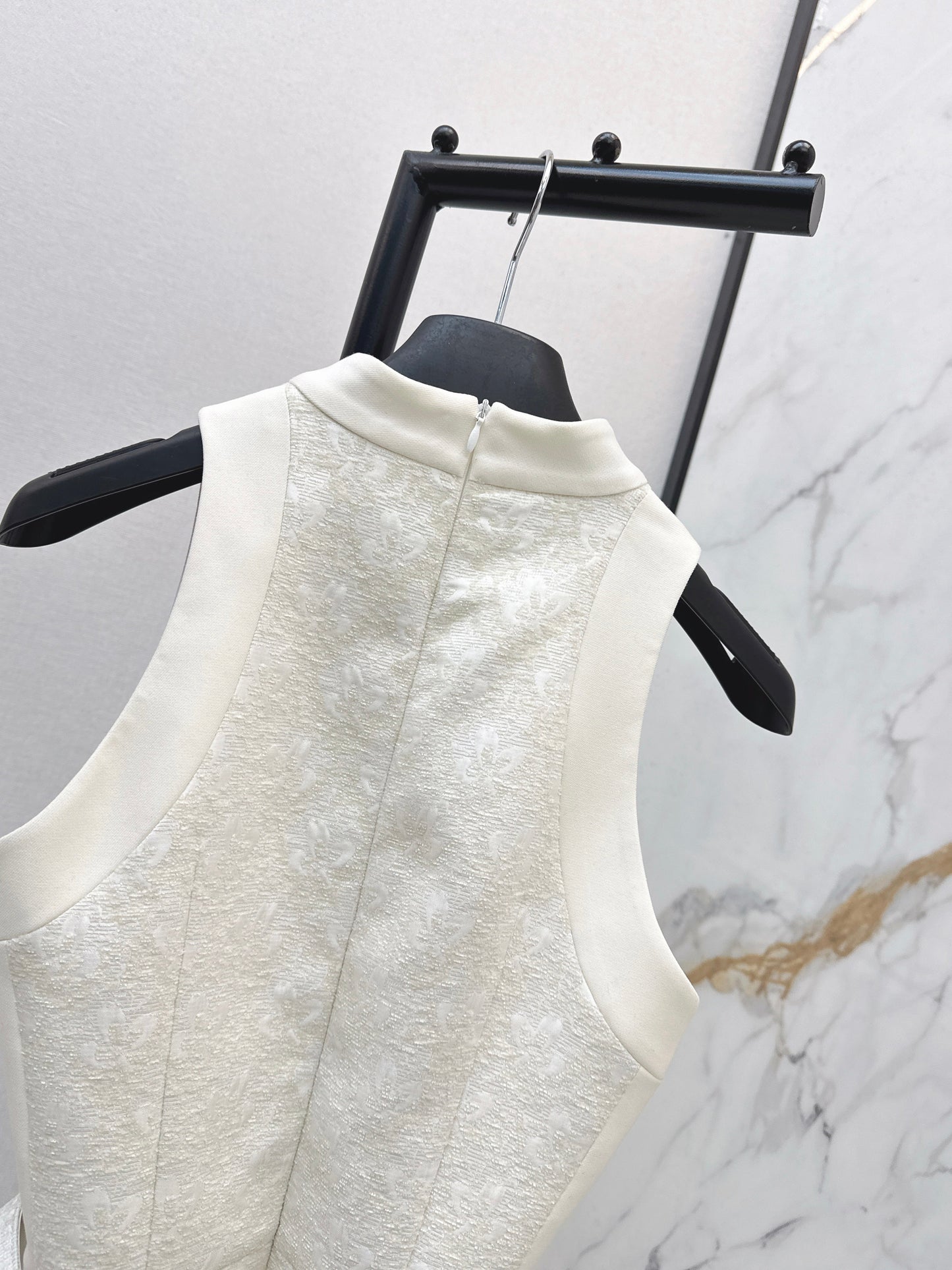 Embossed Jacquard Belt Dress
