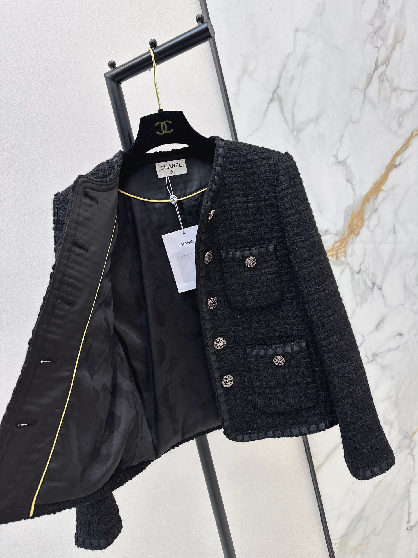 Woven Tweed Coat