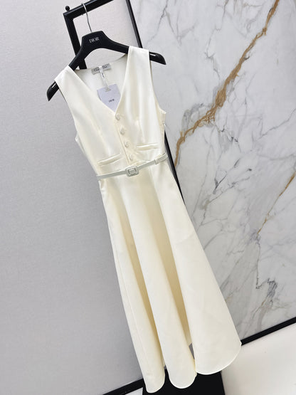 Sleeveless mini dress with bow