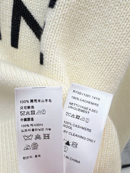 Carriage Pattern Cream Sweater