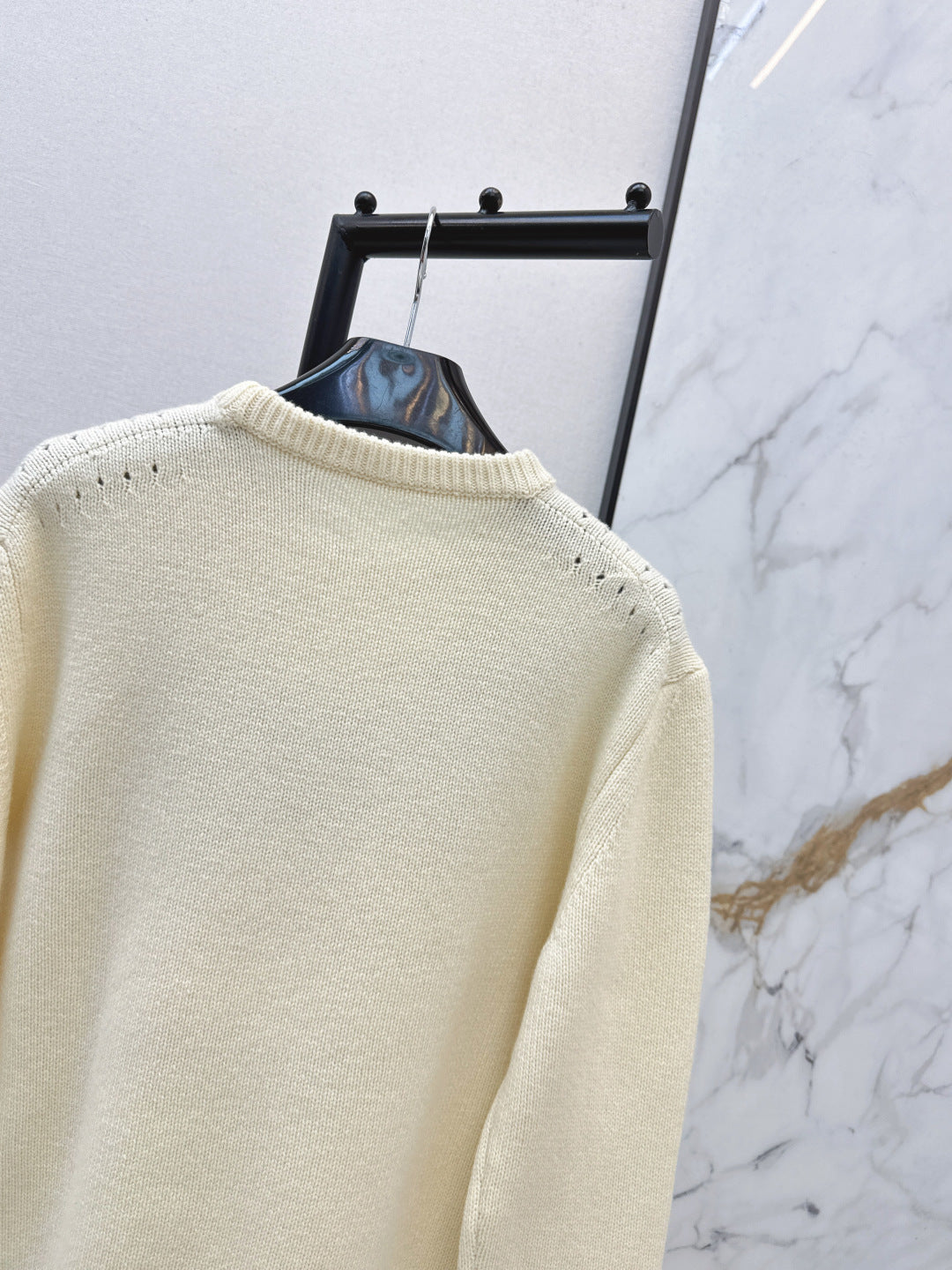 Carriage Pattern Cream Sweater