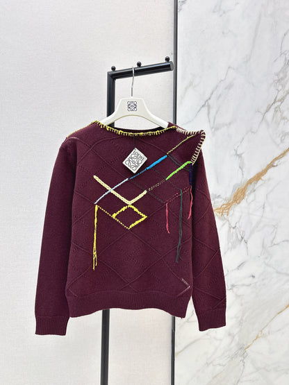 Asymmetrical crew neck sweater