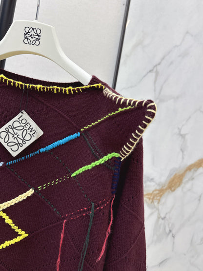 Asymmetrical crew neck sweater