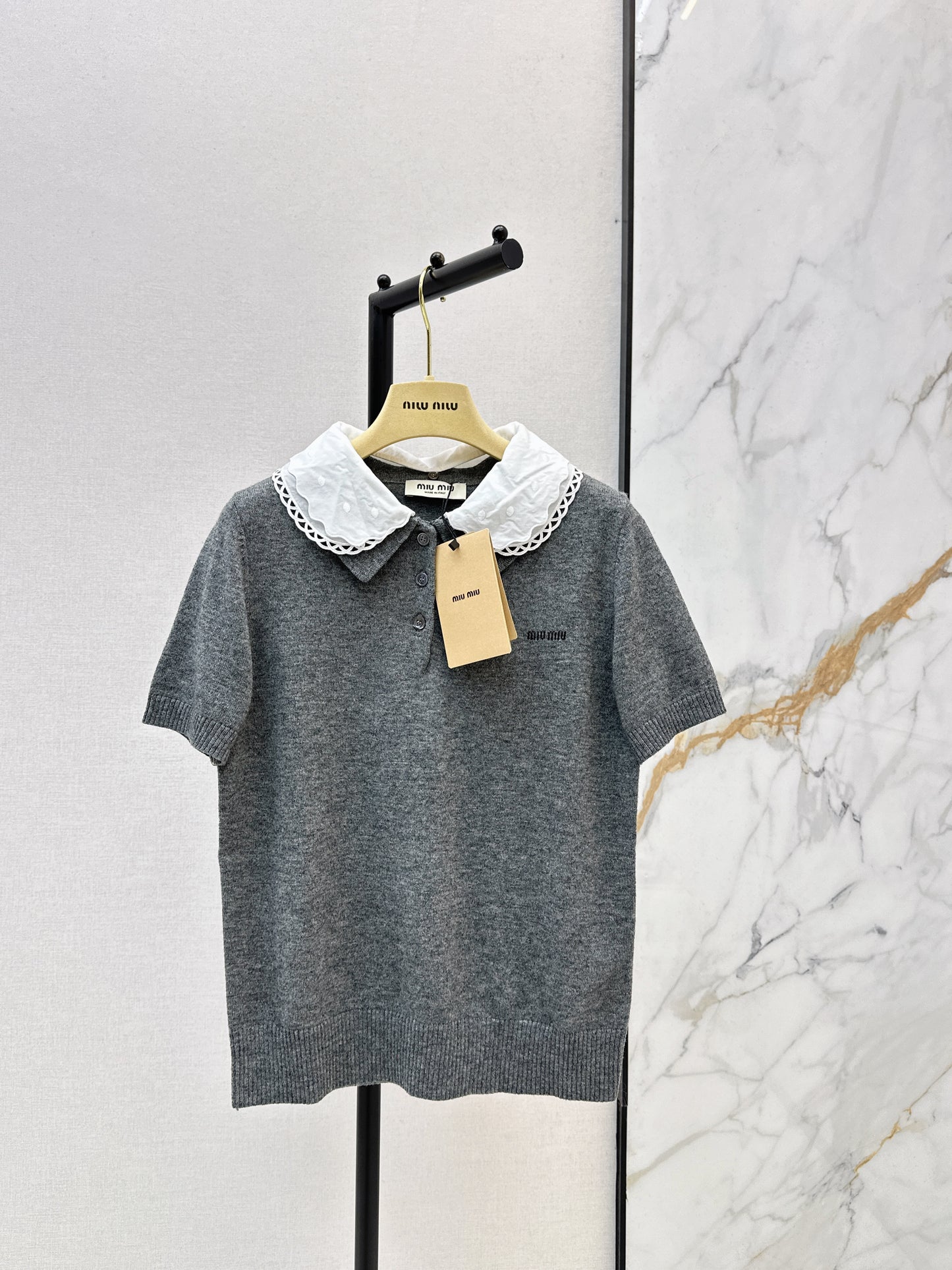 Detachable Collar Polo Shirt