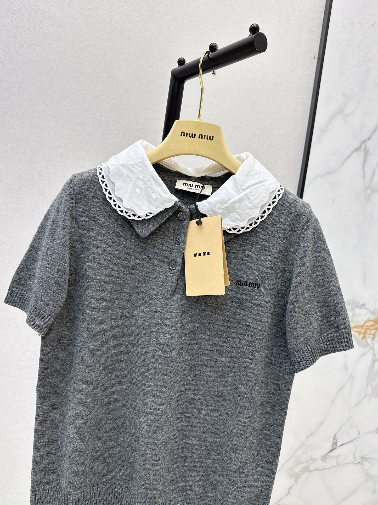 Detachable Collar Polo Shirt