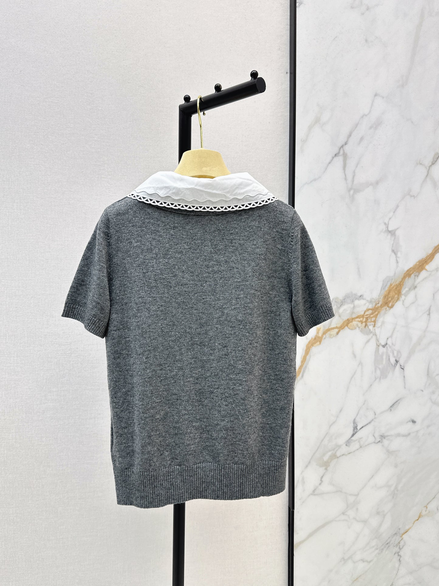 Detachable Collar Polo Shirt