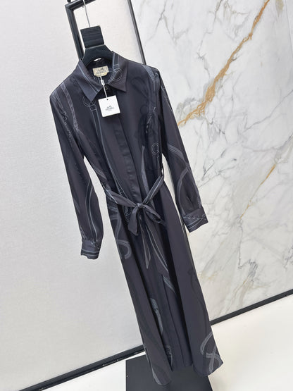 Printed Long Silk Dress