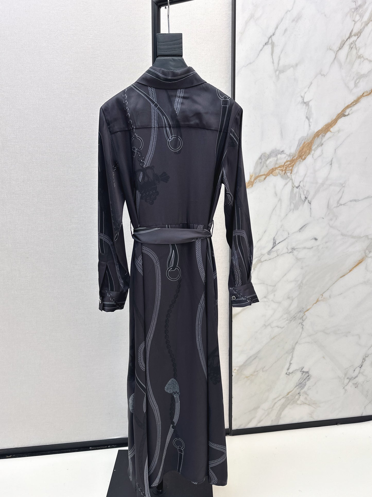 Printed Long Silk Dress