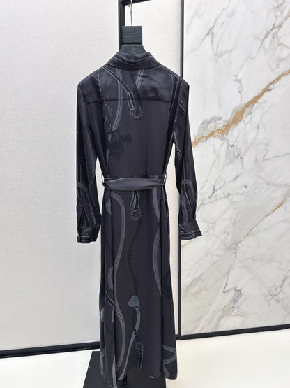 Printed Long Silk Dress