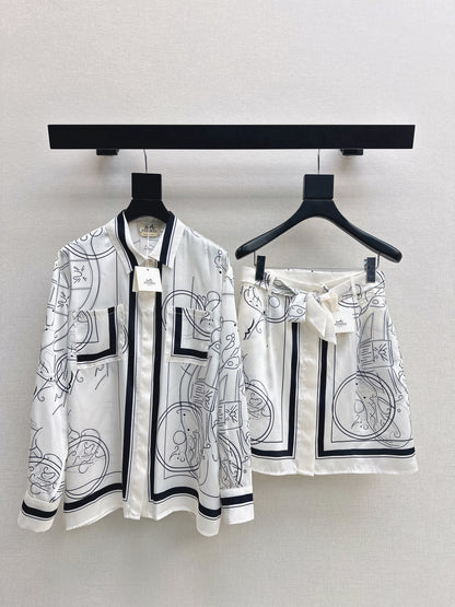 Shirt + Tie-Waist Midi Skirt
