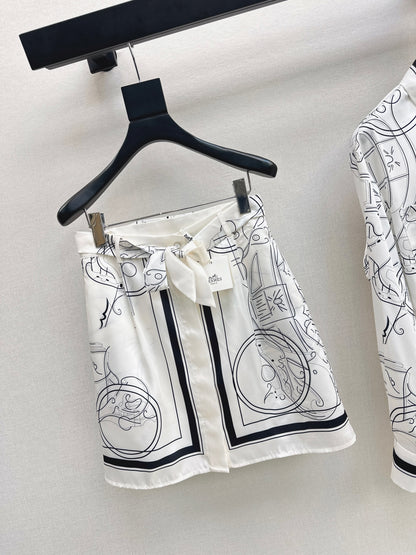 Shirt + Tie-Waist Midi Skirt