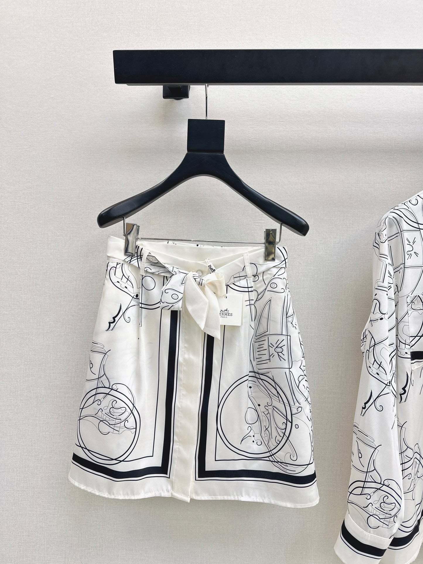 Shirt + Tie-Waist Midi Skirt