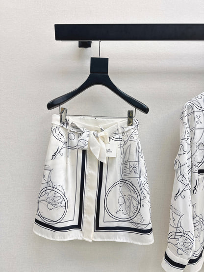 Shirt + Tie-Waist Midi Skirt