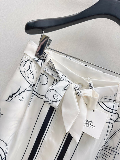 Shirt + Tie-Waist Midi Skirt