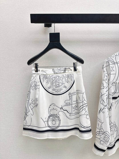 Shirt + Tie-Waist Midi Skirt