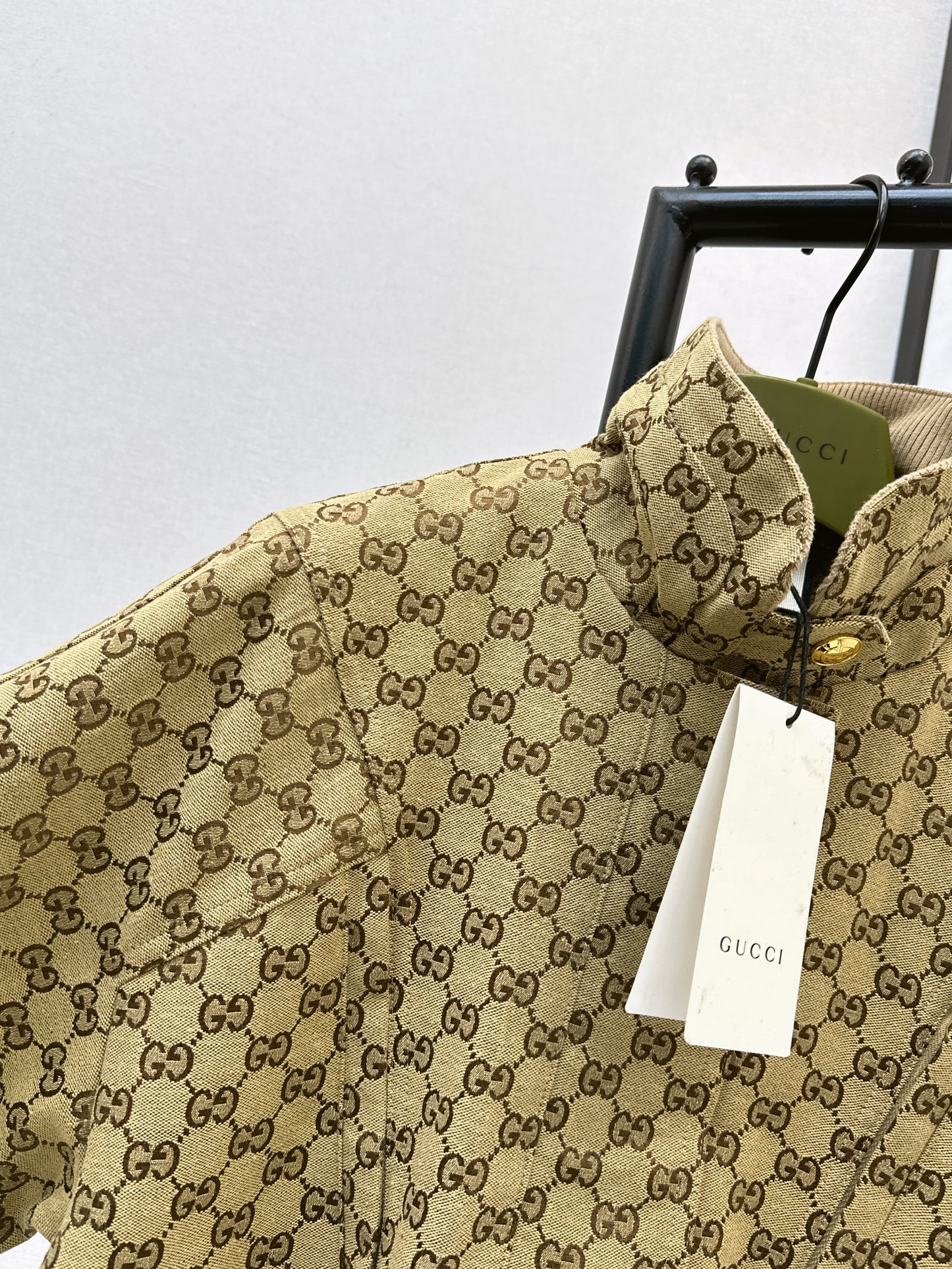 Jacquard Stand Collar Trench Coat