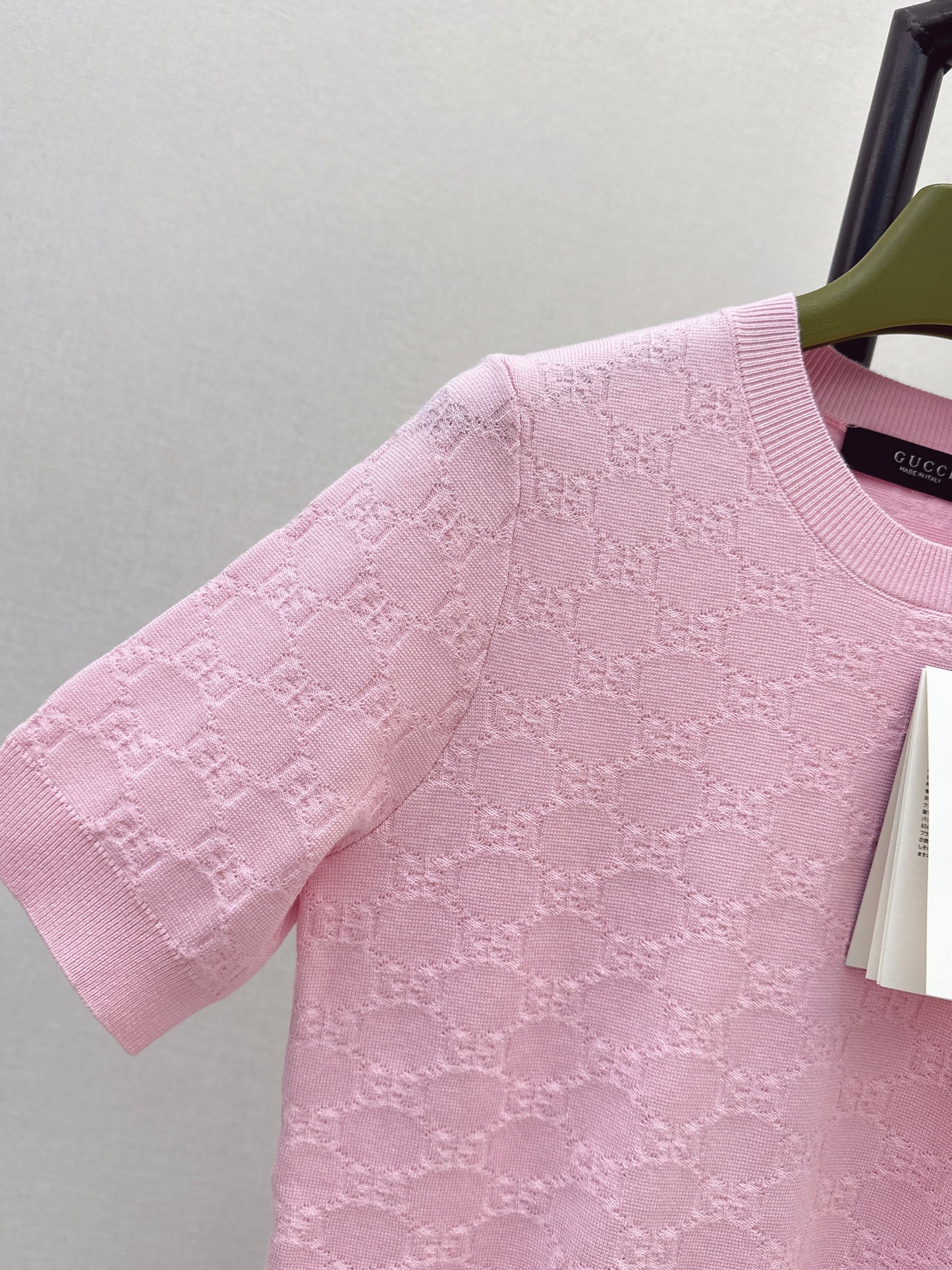 Jacquard Knit Short-Sleeve Top