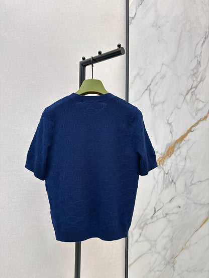 Jacquard Knit Short-Sleeve Top
