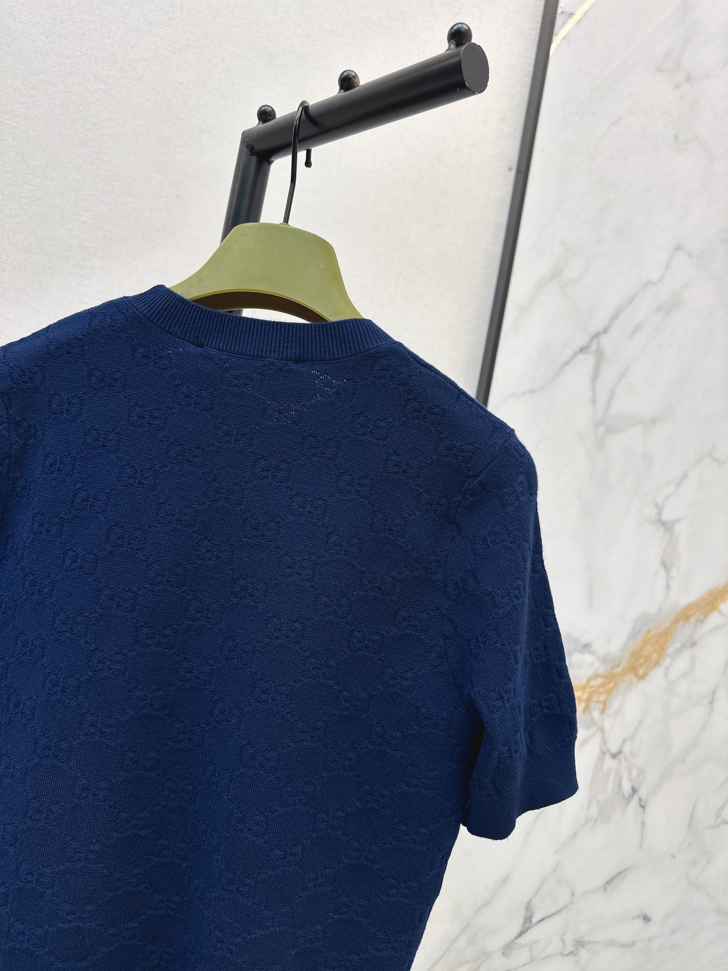 Jacquard Knit Short-Sleeve Top