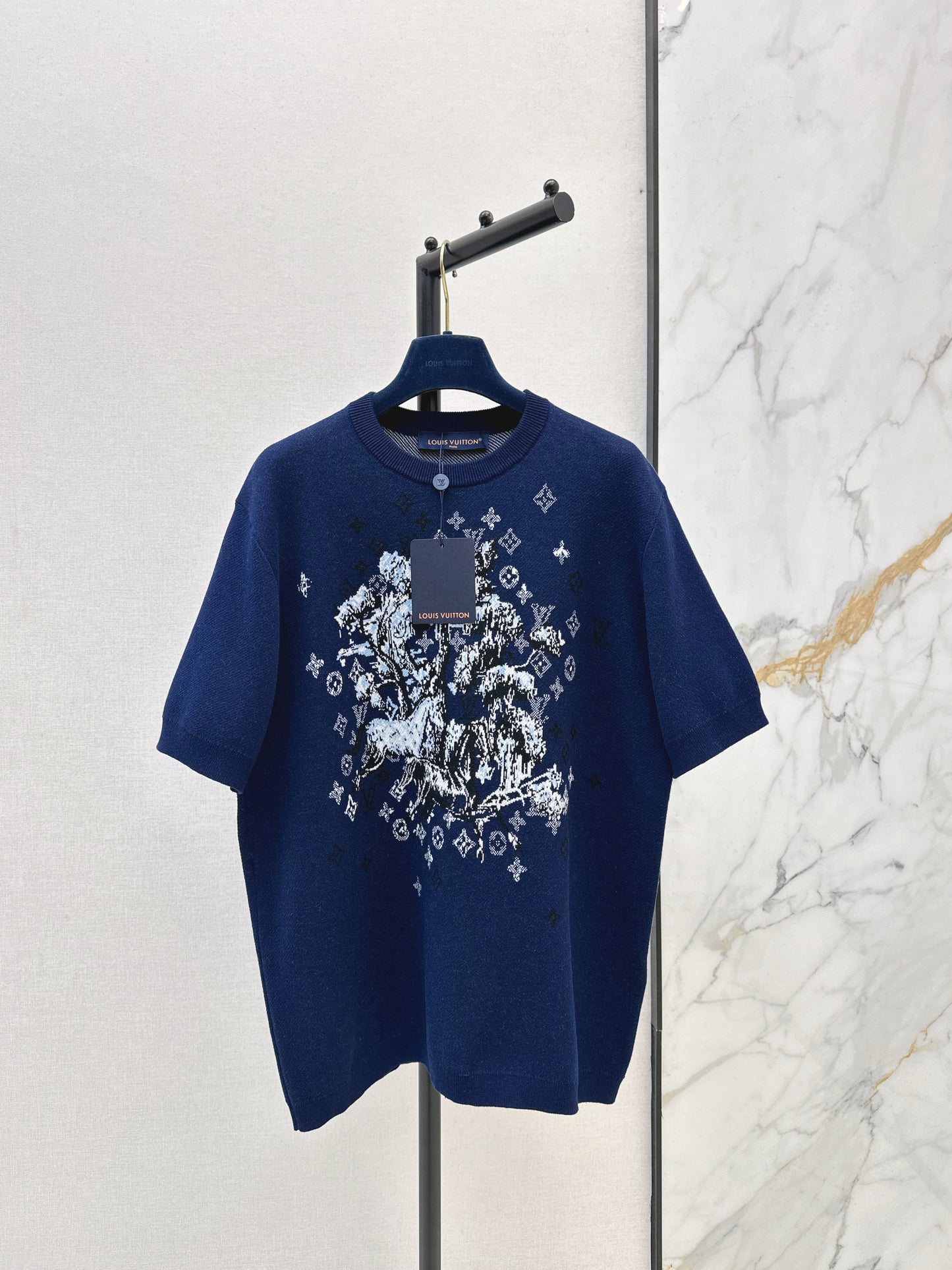 Monogram Pattern Intarsia T-Shirt