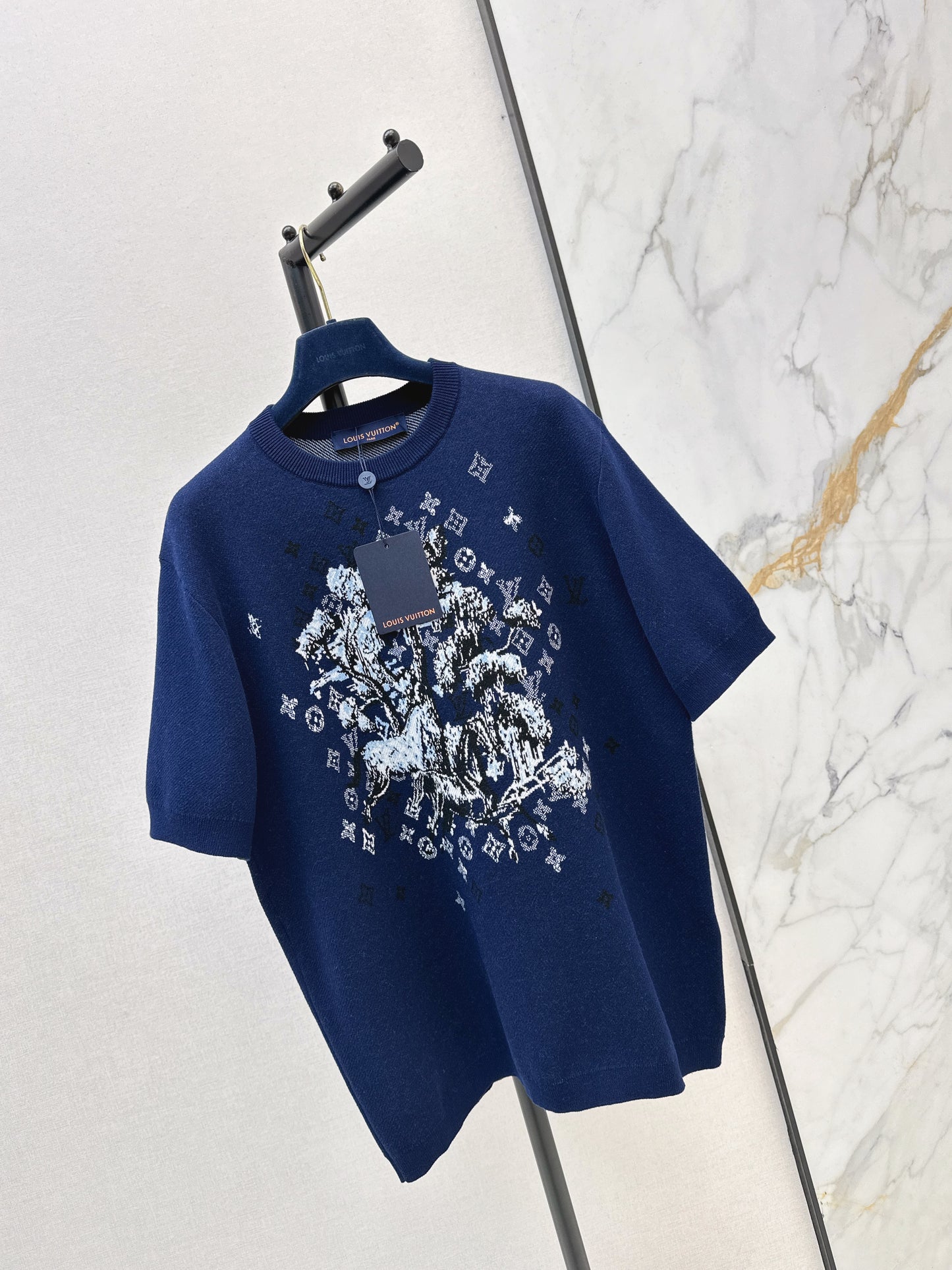 Monogram Pattern Intarsia T-Shirt