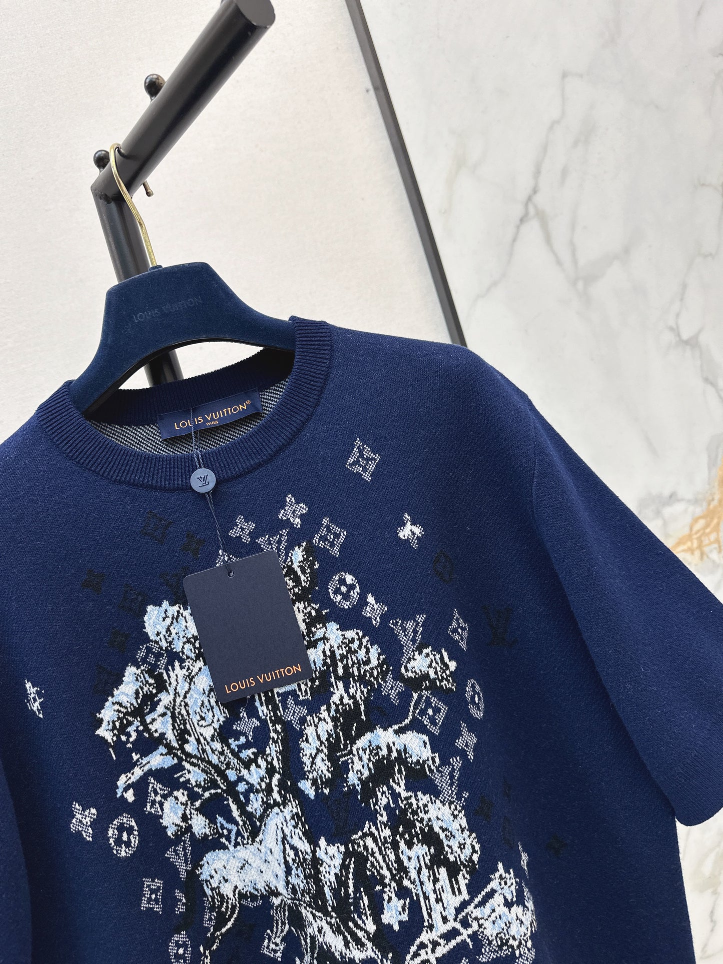 Monogram Pattern Intarsia T-Shirt