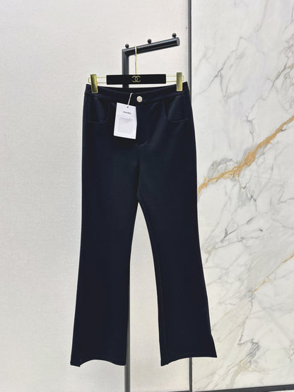 High-waisted flared trousers