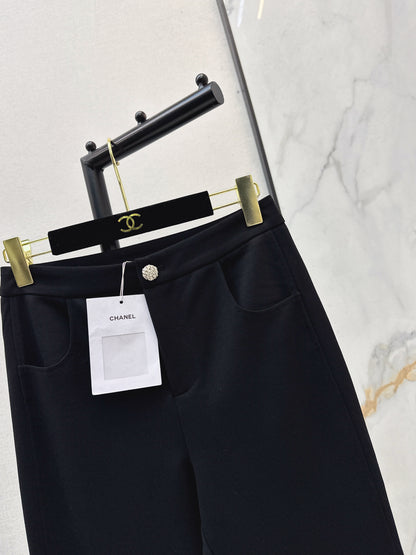 High-waisted flared trousers