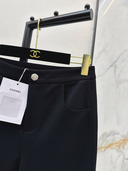 High-waisted flared trousers
