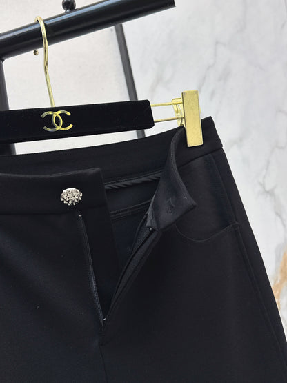 High-waisted flared trousers