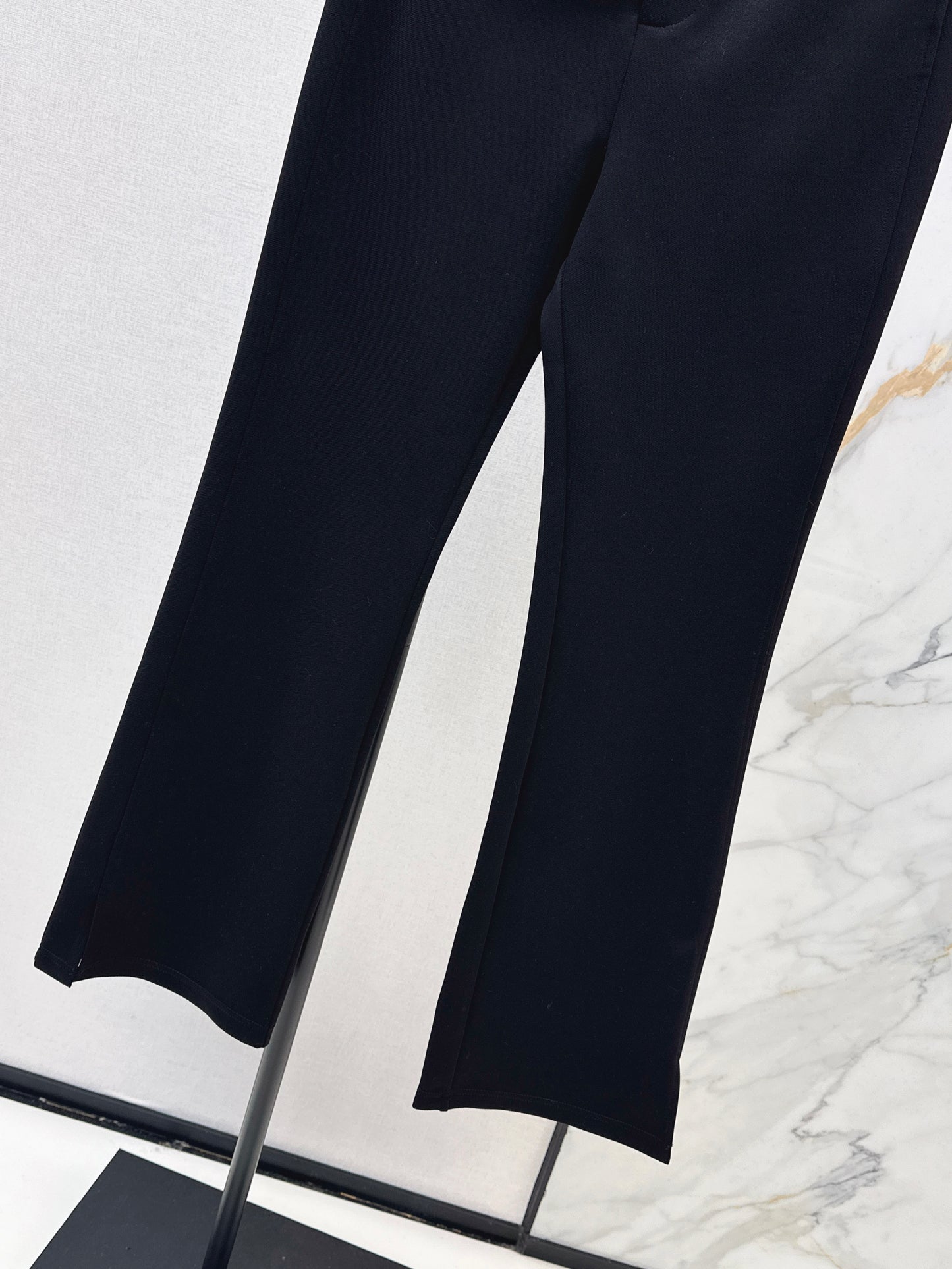 High-waisted flared trousers