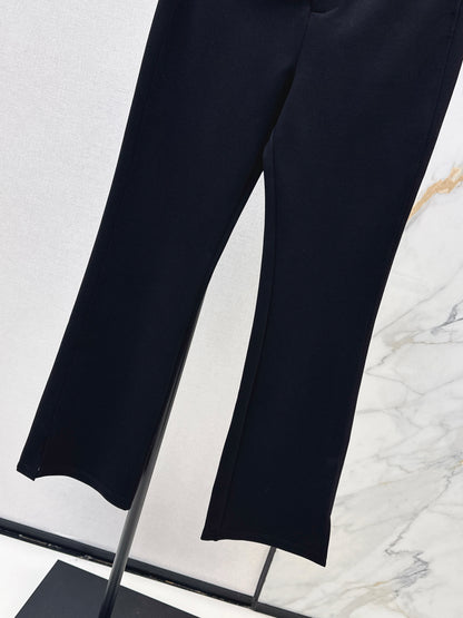 High-waisted flared trousers