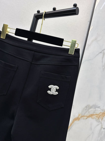 High-waisted flared trousers