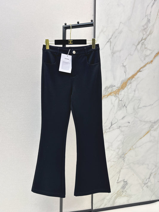 High-waisted flared trousers