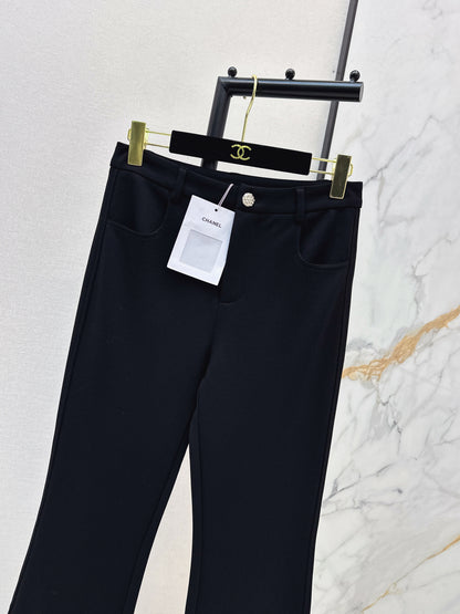 High-waisted flared trousers