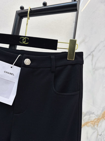 High-waisted flared trousers