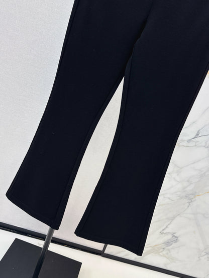 High-waisted flared trousers