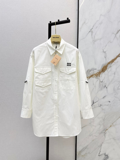 Embroidered Letter Shirt Dress